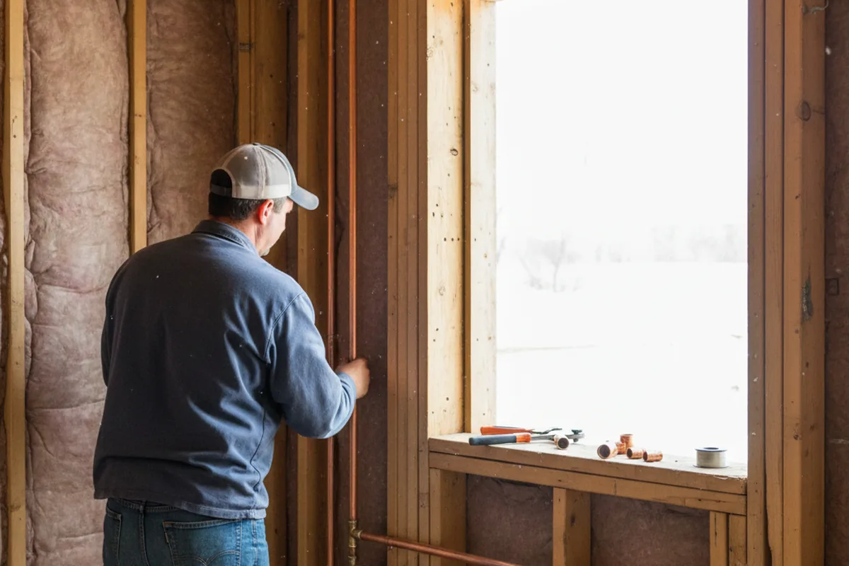 Licensed plumber running new copper supply lines in a Terrell home