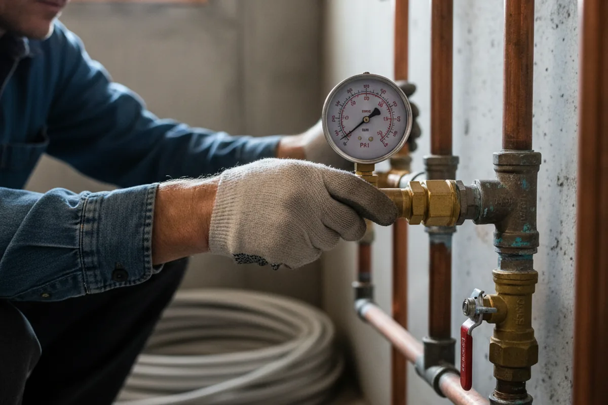 Pressure testing a repaired line during Water Line Repair in Terrell